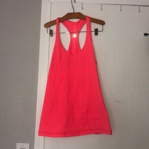 Neon Coral Colored Lululemon Workout Tank Top